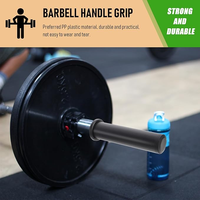 PartyKindom Barbell Sleeve Attachment Pp Plastic Flat Head Handle Grip 50mm X 200mm Anti-Slide Barbell Handlebar Cover for Strength Training Fitness Equipment