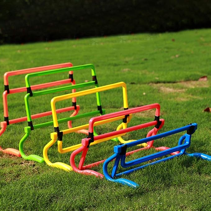 EVTSCAN 5Pcs Football Soccer Training Adjustable Hurdles Agility Speed Training Equipment Orange