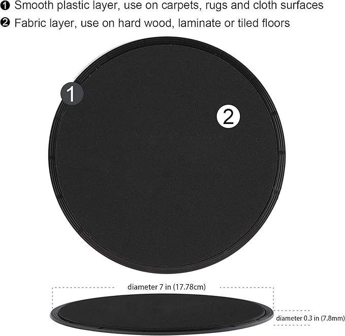 THE CEO Workout Sliders Disc- Durable Sliding Discs for Core & Full-Body Training- Strengthen Abs & Improve Stability with Smooth Foot Sliders for Home & Gym- Achieve Fitness Goals Anywhere- Set of 2