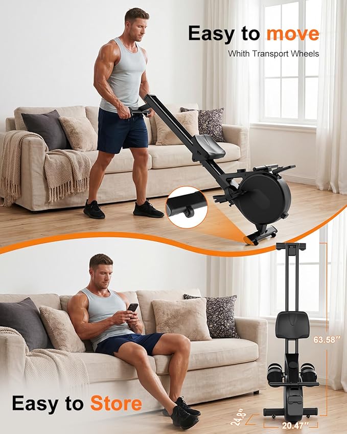 Superun 2026 Upgraded Rowing Machines for Home, Magnetic Rowing Machine with 32 Levels, Rower Machine of Quiet Resistance & 300LBS Weight Capacity, Row Machine with LED Monitor, App Supported