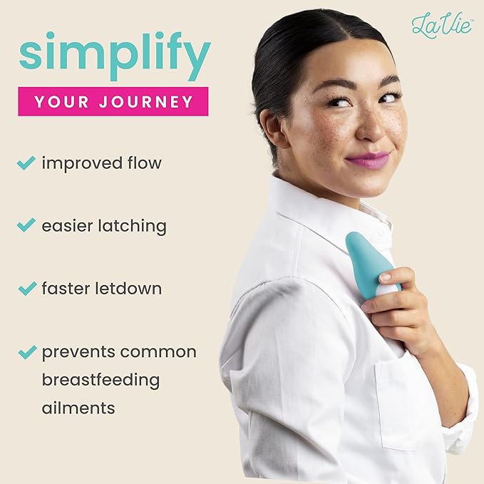 LaVie Lactation Massager - Patented Breastfeeding Relief, Boost Milk Flow & Ease Discomfort from Clogged Ducts, Engorgement, Mastisis - Postpartum Essentials for Nursing Moms - HSA/FSA Medical Device