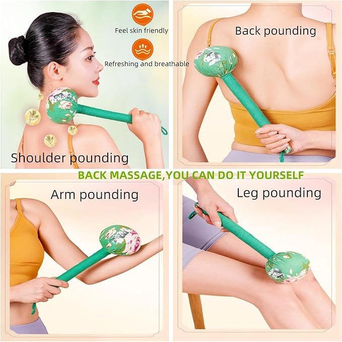 Traditional Moxa Stick Massager - Handheld Mugwort Massage Hammer for Pain Relief, Muscle Relaxation, Acupressure - Ergonomic Grip with US Design Patent