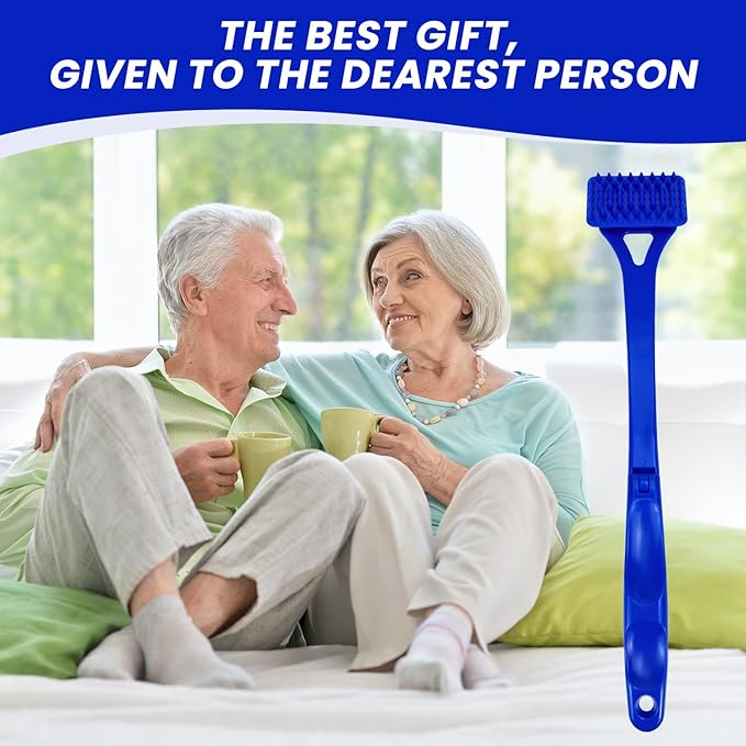 18.5-Inch Foldable Back Scratcher with ABS Polymer Resin Long Handle, Suitable for Men, Women, Adults with Rough Skin, The Best Gift for Parents and Loved Ones (C-Blue)