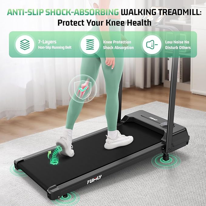 Walking Pad Treadmill with Desk Workstation, 15% Incline Treadmill with Handle Bar, Foldable Treadmills Under Desk for Home/Office, 400 lbs+ Capacity, Adjustable Height, Removable Desk, 3.5HP Motor