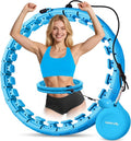 U1 Weighted Hula Hoop 30 Knots 19"-61" for Adults with Waist Trimmer Belt & Durable Wash Bag Bundle– Fitness Hoop for Exercise, Workout, Slimming & Home Gym