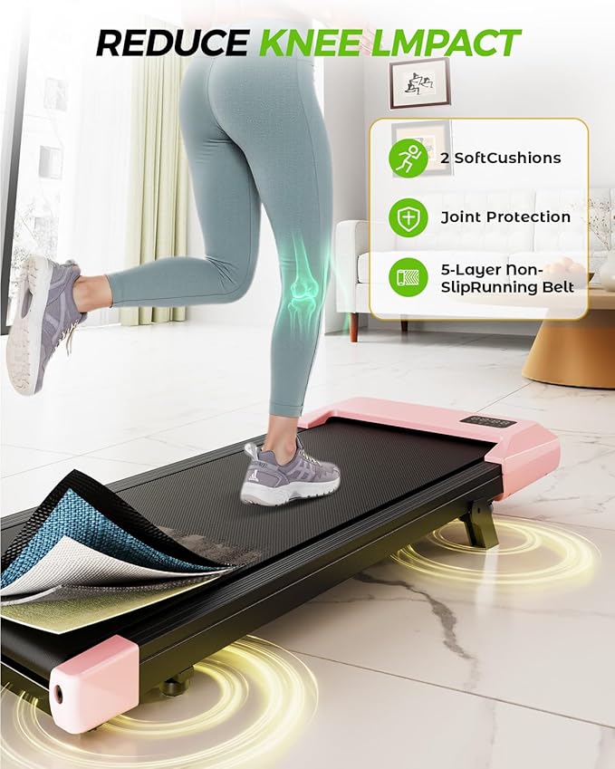 SupeRun Walking Pad, Under Desk Treadmill, 3 in 1 Portable Treadmill with Remote Control LED Display, 2.5 HP Quiet Walking Jogging Machine for Office Home Use, 300 Lbs Capacity
