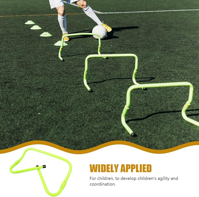 Adjustable Agility Speed Hurdles Set Green PVC Plastic Training Hurdles for Soccer and Football Agility Drills for Youth Soccer Practice