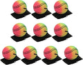 PATIKIL 2.5 Inch Sports Wrist Ball, 10Pcs Baseball Rubber Rebound Wristband Wrist Return Ball Sport on A String for Exercise Play, Mixed Colors