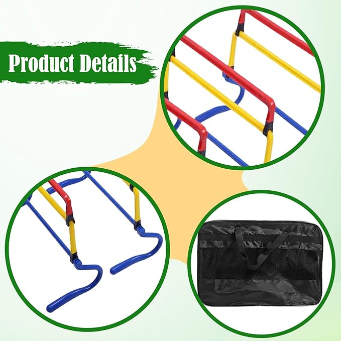 5Pcs Agility Training Hurdles Agility Speed Training Equipment Adjustable Height for Soccer Outdoor Sports Foot Exercise