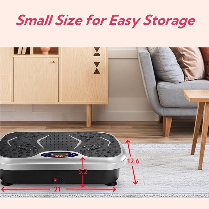 TLSUNNY Vibration Plate,3D Shake Board,Power Workout Platform,Full Body Shaping,Weight-Loss Exercise Machine for Lymphatic Drainage,W/2 Resistance Bands, Acupressure Foot Pedal&Remote Control
