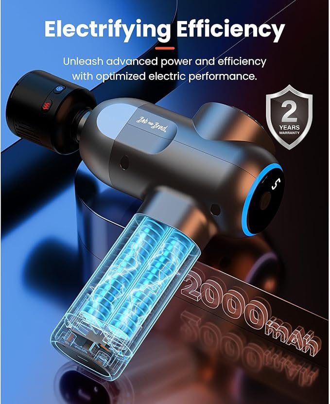 BOB AND BRAD C2 Pro Massage Gun with Heat and Cold Therapy, FSA Eligible & HSA Approved, PT-Developed Deep Tissue Back Massager for Athletes, Men & Women — Birthday & Holiday Gifts