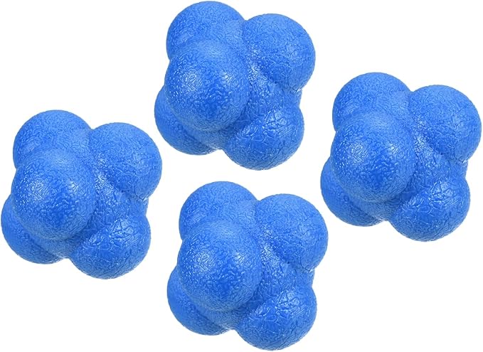 4 Pack Reaction Ball - TPR High Difficulty Flexibility Training Ball Apply to Sports Exercise Daily Use (47 x 47 x 55mm, Blue)