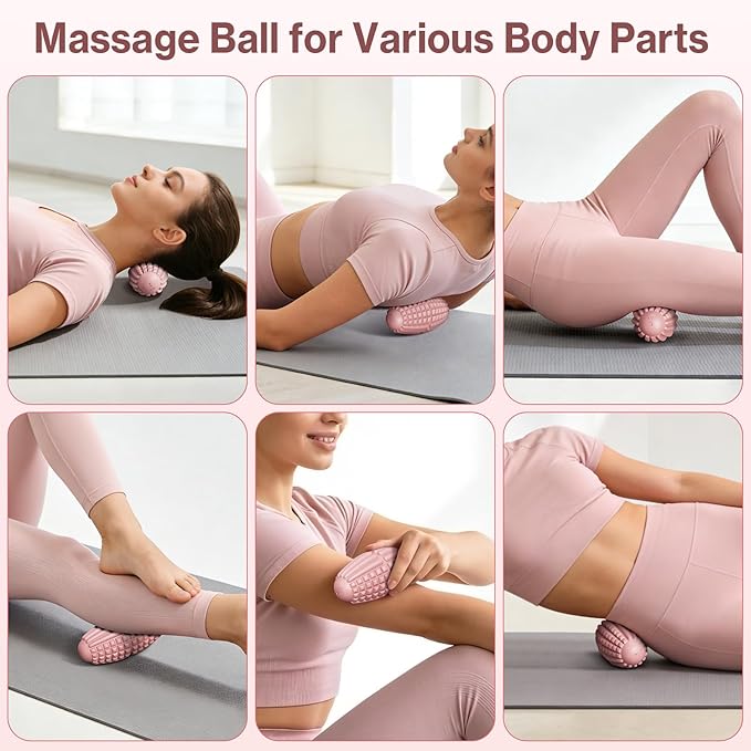 Upgraded Vibrating Massage Ball,4-Speed with Rechargeable,Trigger Point Myofascial Massage Roller Ball for Relieving Muscle Pressure, Electric Massager for Fitness/Yoga/Training (Pink)