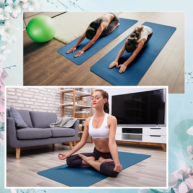 Timgle 12 Pack Yoga Mat Bulk, 4mm Thick Extra Long Sports Mat Anti Slip Tear Resistant Yoga Exercise Set for Fitness Stretching Home Workout Gym and Studio
