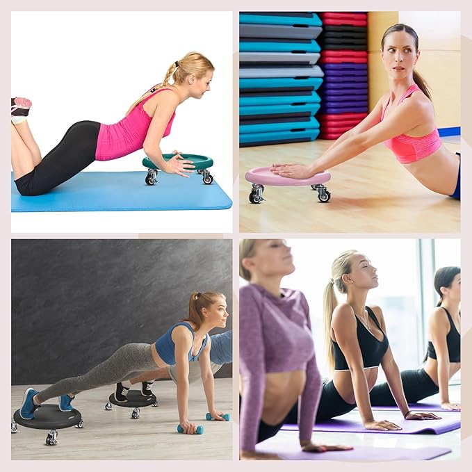 8 Pcs Abdominal Exercise Roller Wheel Abdominal Exercise Sliders for Core Workout AB Wheel Exercise Board Abdominal Board Trainer for Abdominal Core Strength Training, AB Workout Equipment