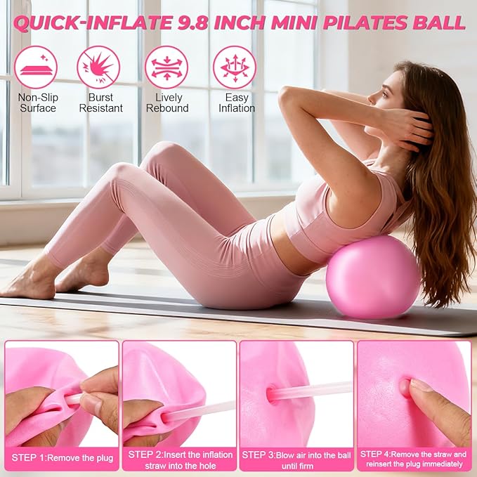 20 Pcs Pilates Ring Set for Women, Magic Circle Pilates Rings 12" with Resistance Bands, Pilates Kit for Home Workouts, Pilates Equipment for Strength, Toning and Flexibility