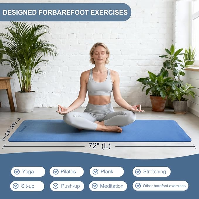 UMINEUX Yoga Mat Extra Thick 1/3'' & 2/5" Non Slip Yoga Mats for Women Eco Friendly TPE Fitness Exercise Mat with Carrying Sling & Storage Bag