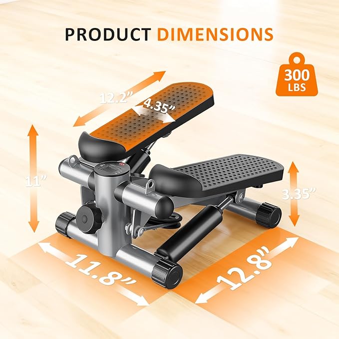AidolyMini Stepper Machine for Indoor Fitness, Portable Home Gym Stepper for Full Body Workout, 300LBS Capacity