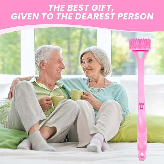 18.5-Inch Foldable Back Scratcher with ABS Polymer Resin Long Handle, Suitable for Men, Women, Adults with Rough Skin, The Best Gift for Parents and Loved Ones (E-Pink)
