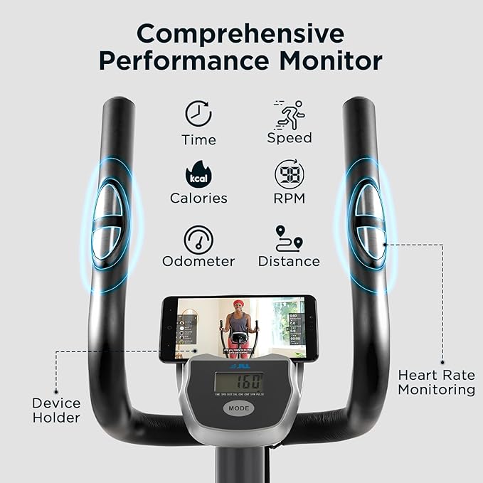 JLL Smart Upright Elliptical & Full-Body Cross Trainer – Compact, Low-Impact Cardio Machine for Home, Arm & Leg Workout, Whisper-Quiet, Heart Rate Monitor, Bluetooth with Fit App, Magnetic Resistance