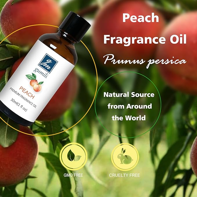 Peach Fragrance Oil, Perfume Oil, Home Scent Oils for Soaps, Candle Making, Dryer Balls, Diffusers, Laundry, Slime -1 oz /30ml