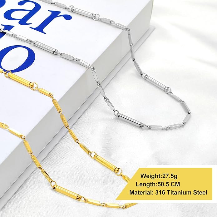 JEROOT Titanium Steel Magnetic Necklace for Women Men Unisex, 6 Ultra Strength Column Magnetic Necklace for Neck Shoulder and Back, Necklace with Jewelry Gift Box