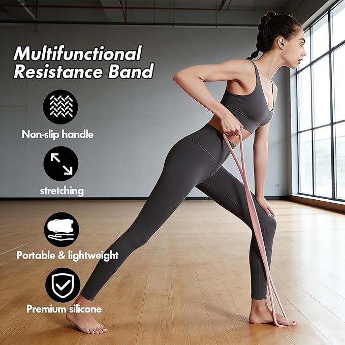 Figure 8 Resistance Band, Figure 8 Resistance Bands for Women Men, Keep Resistance Band Figure for Working Out, Non-Slip Handles, Home Gym, Yoga & Physical Therapy
