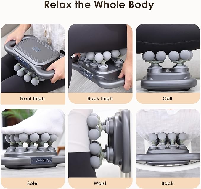 16 Head Massage Gun Set, Deep Tissue Percussion Massager, 2600mAh Electric Massage Tools with 9 Styles & Levels, Dark Grey