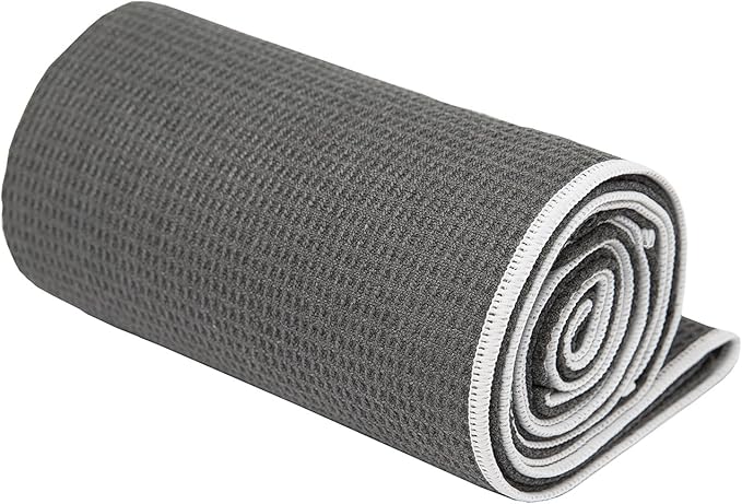 Shandali Hot Yoga Towel - Mat-Sized, Microfiber, Super Absorbent, Anti-Slip, Injury Free, 24" x 72" - Best Bikram Yoga Towel - Exercise, Fitness, Pilates Gear
