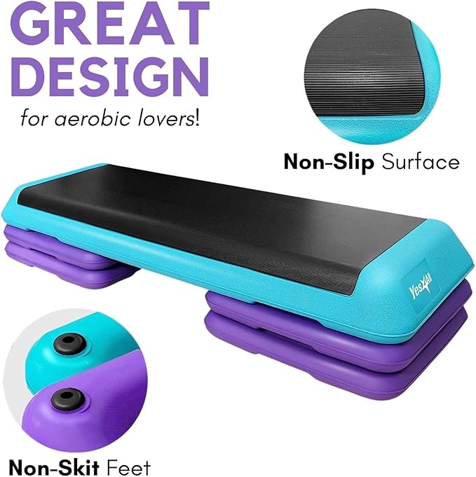 Yes4All Multi-Functional Aerobic Step Platform Adapter/Versatile Stepper Platform With Pilate Bar And Resistance Band