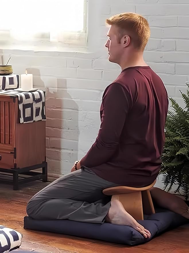 Solid Wood Ergonomic Kneeling Stool. Suitable for Temple Ceremonies, Tea Ceremonies, Meditation, Yoga, as Well as Home Fitness Assistance Chair (L# is Suitable for Height Above 180CM(70.8 in)