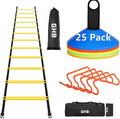 GHB Agility Ladder 1PCS Agility Cones 25PCS Detachable Agility Hurdles 5PCS