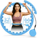 Weighted Hula Circle with 26/32 Links(56-66 Inch) for Adults Weight Loss, Infinity Fitness Hoop Plus Size, for Women Smart Exercise Equipment