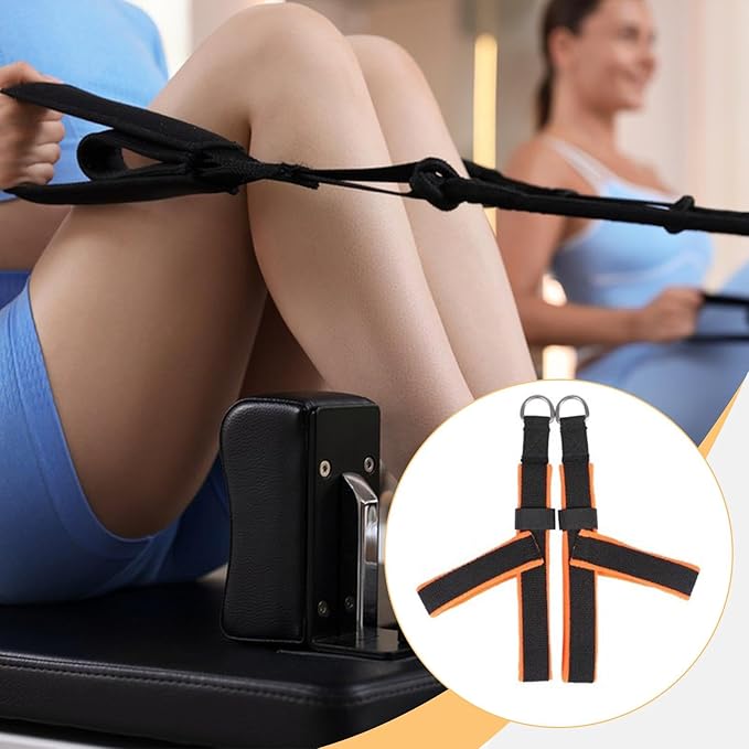 Pilates Y Shaped Ankle Straps with Locking Function for Balance & Endurance Multipurpose Easily Install Accessory Adjustable