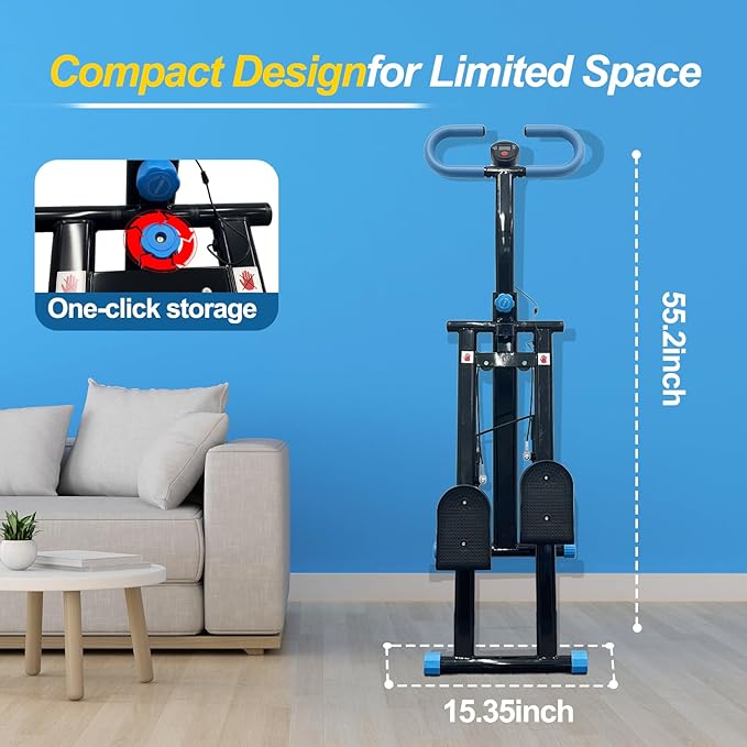 Steppers for Exercise at Home, Vertical Climber Workout Machine, Stair Climber for Full Body Workout with Adjustable Handlebar, Perfect for Women Men