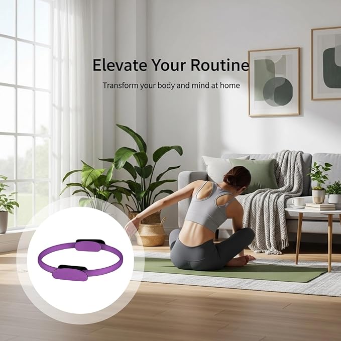 5 Pcs Pilates Loop and Ball Set with Resistance Bands, Home Workouts Kit, 15 in Pilates Loop, with Exercise Guide and Box