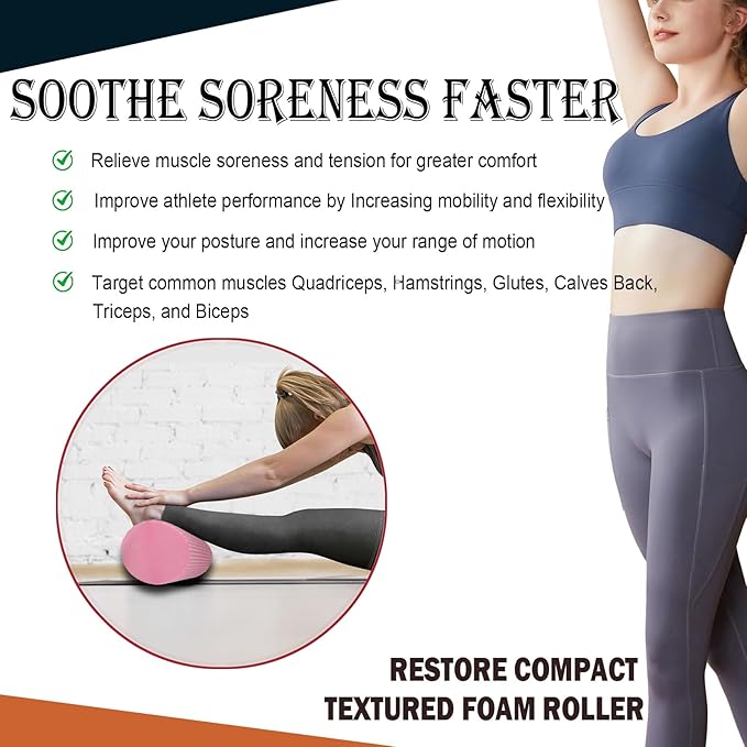 23.6″ Large Foam Roller – Solid High-Density EPP Yoga Column, 5.9″ Diameter for Full-Body Stretch & Myofascial Release, Excercise, Massage and Recovery (Pink)