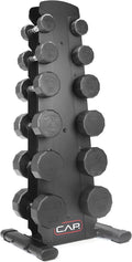 CAP Barbell Rubber Coated Dumbbell Weight Set with Vertical Rack | 100 lb, 150 lb, and 210 lb Options