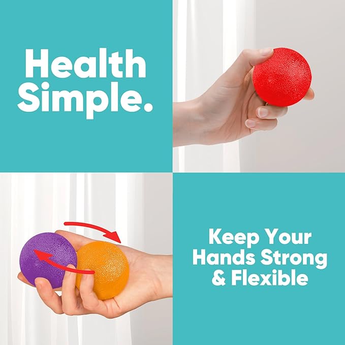 Stress Balls for Adults (6 Pack), Stress Ball, Hand Strengthening Devices, Hand Exercisers for Strength, Exercise Squeeze Squishy Wrist Ball, Physical Therapy Exerciser, Grip Strength Trainer