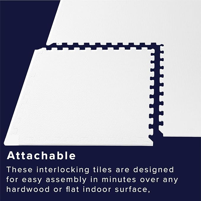 We Sell Mats 3/8" Thick Multipurpose EVA Foam Exercise Floor Mat, Interlocking Tiles, Anti-Fatigue for Home or Gym