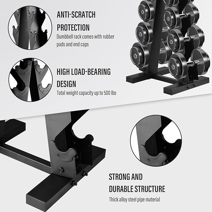 Weight Storage Racks,Heavy Duty A-Frame Dumbbell Stand | Tree Shape Home Workout Storage Organizer for Dumbbells, Store 6 Pairs of Dumbbells