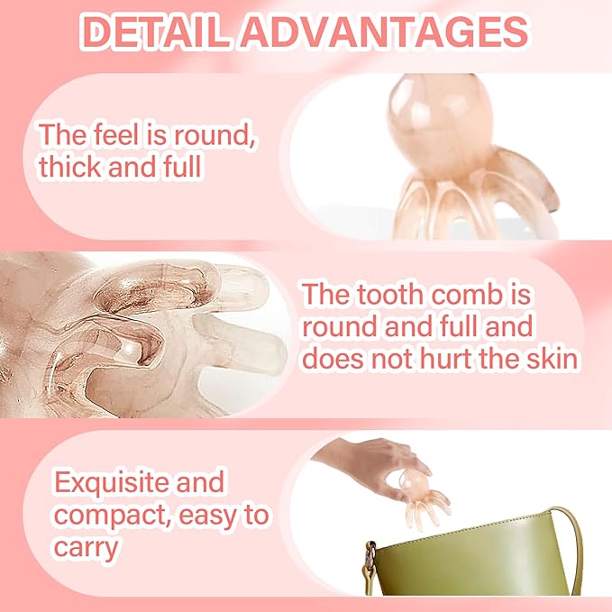 4 PCS Octopus Head Massager Scalp, Hair Spa Massage Tools, Manual Acupressure Tool with 8 Flexible Nodes