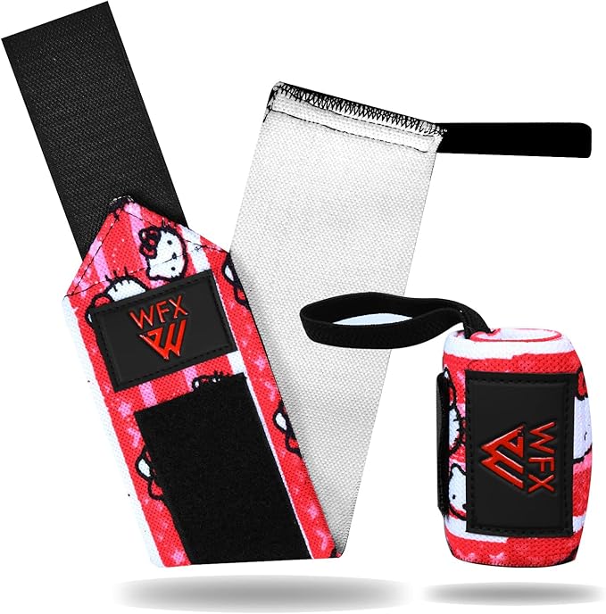 Gym Wrist Wraps Fitness Workout Training Heavy Weight Lifting Wrist Straps Support Thumb Loops Adjustable Pair Brace Strong Grip Powerlifting Bodybuilding