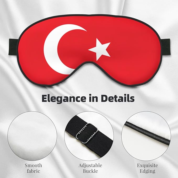 Flag of Turkey Eye Mask Unisex, Zero Eye Pressure Eye Sleeping Mask, Soft Eye Shade Cover for Travel