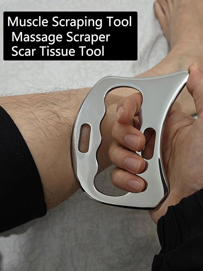 3 in 1 Muscle Scraper Stainless Steel IASTM Set, Physical Therapy Massage Scraper, Gua Sha Muscle Treatment Tools