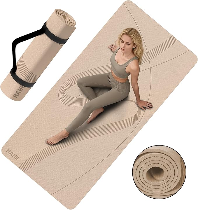Yoga Mat High Density Exercise Mat, 76"x32"x0.27"Thick Wide & Large Yoga Mat for Women Men, Professional POE Workout Mat for Yoga, Pilates, Fitness & Stretching