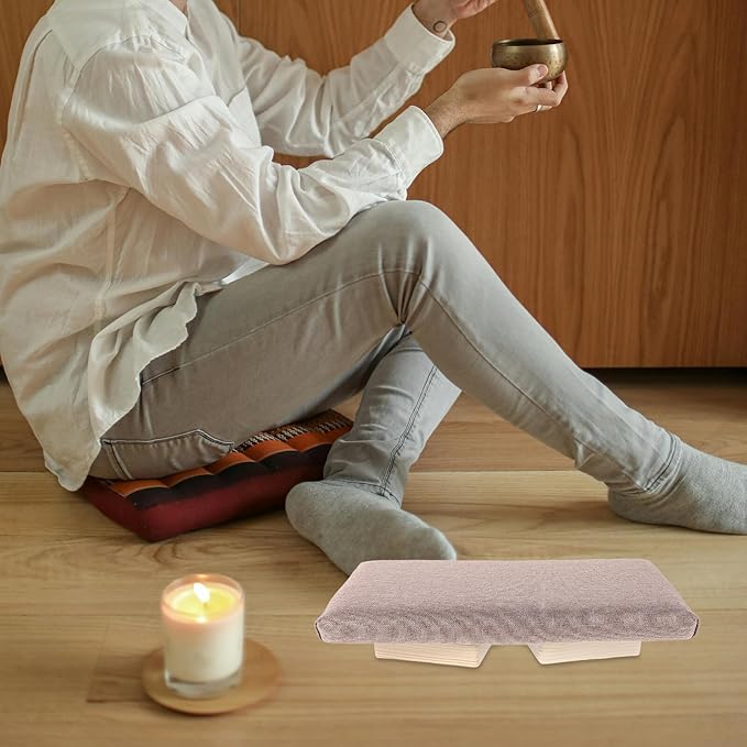 balacoo Foldable Wooden Meditation Bench for Prayer and Posture Correction, Ergonomic Seiza Stool Seat with Slant Design, Portable Yoga and Mindfulness Stool for Adults at Home and Travel