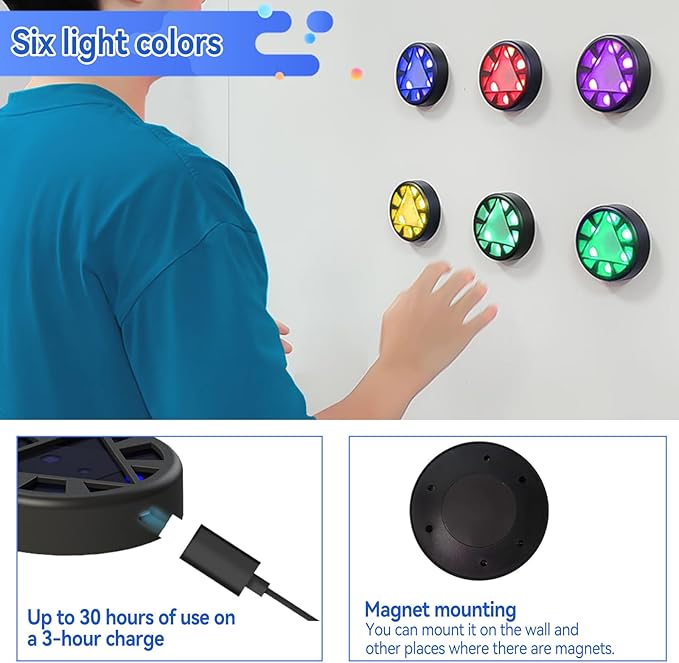 JOJOCY Reaction Training Light Magnetic, 5 Lights Color 6 Modes 30h Battery Life Improves Reaction Speed and Agility for Soccer, Basketball, Boxing, Rugby, Daily Entertainment