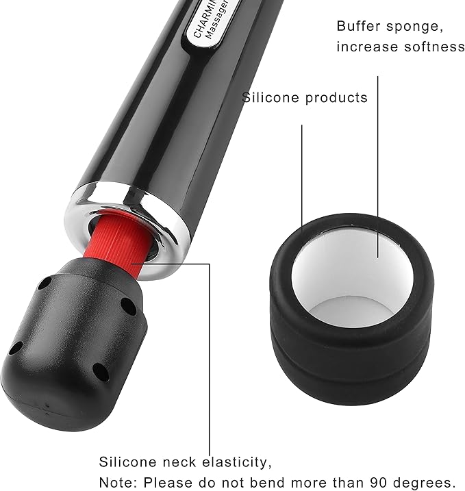 CHARMING Wired Powerful Handheld Massager with Strong 10 Vibrations Back Massage, Personal Therapy Massager for Sports Recovery, Muscle Aches, Full Body Pain (Black)