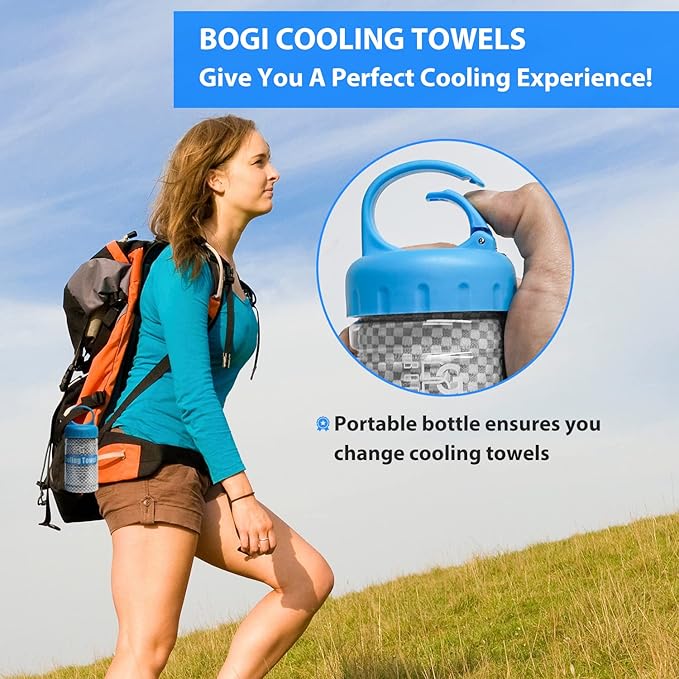 BOGI Cooling Towels for Neck and Face, Soft Breathable Cool Towel for Instant Cooling Stay Cool for Yoga, Sport, Gym, Camping, Running & More Activities